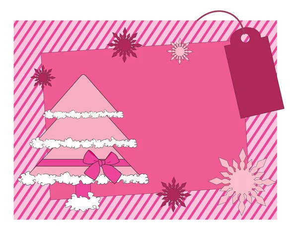 Christmas girlish vector card — Stock Vector