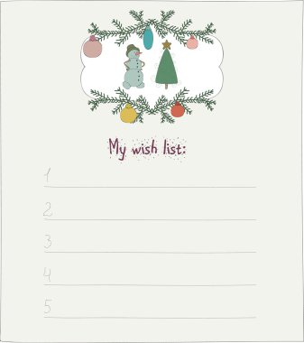 Blank wish list clipart