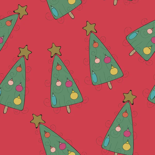シームレスな壁紙クリスマス ツリー — ストックベクタ