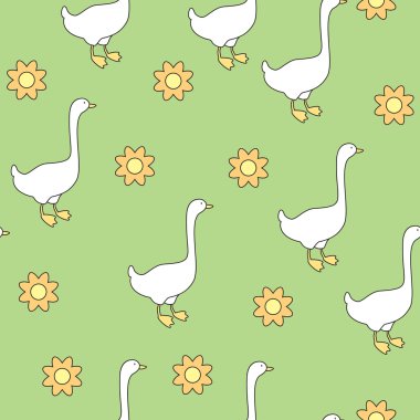 Cute seamless with gooses clipart