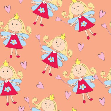 Fairy princess seamless clipart