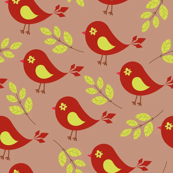 Bird seamless wallpaper — Stock Vector