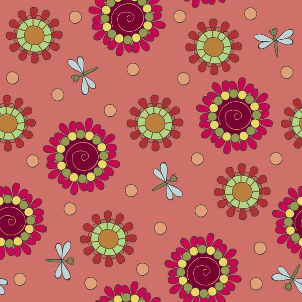 Floral sin costuras vector fondo de pantalla — Archivo Imágenes Vectoriales