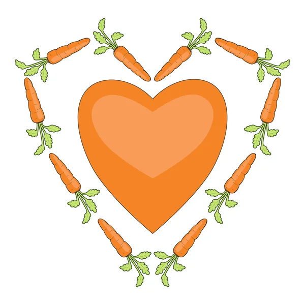 Оранжевое Сердце Морковью — стоковый вектор