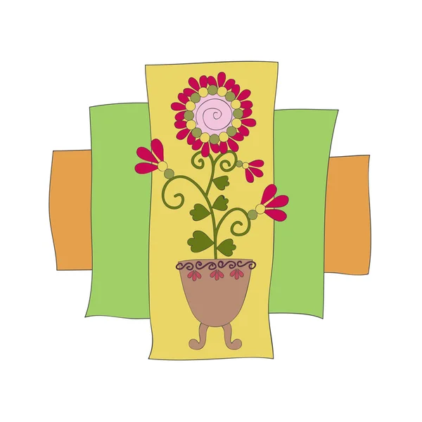 Χέρι Που Εικονογράφηση Φορέας Λουλούδι — Διανυσματικό Αρχείο
