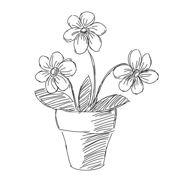 Handgezeichnete Illustration Von Blumen — Stockvektor