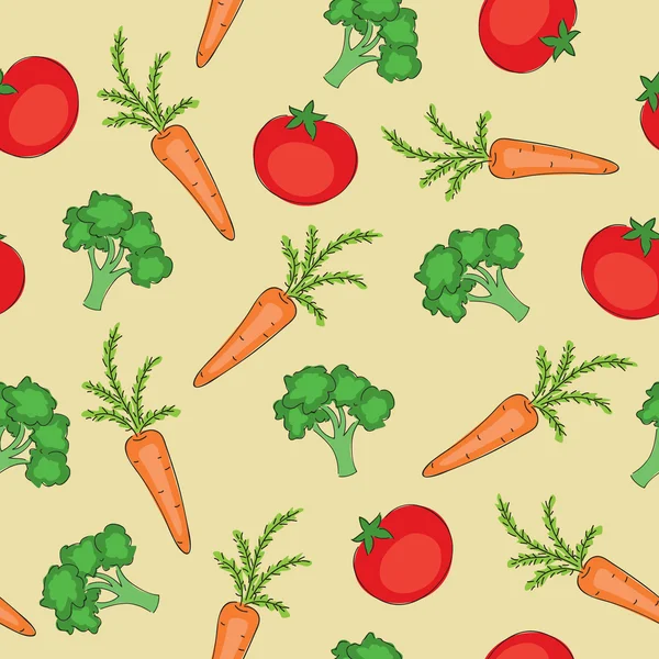 Vegetables seamless pattern — Stock Vector