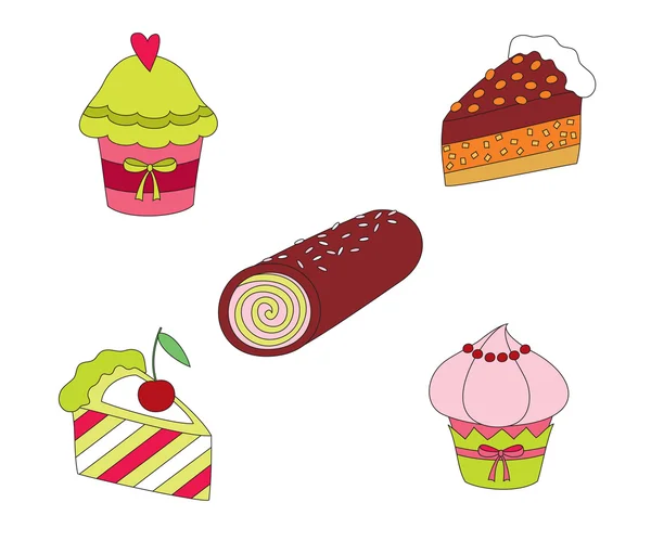 Bonbons colorés dessinés à la main — Image vectorielle