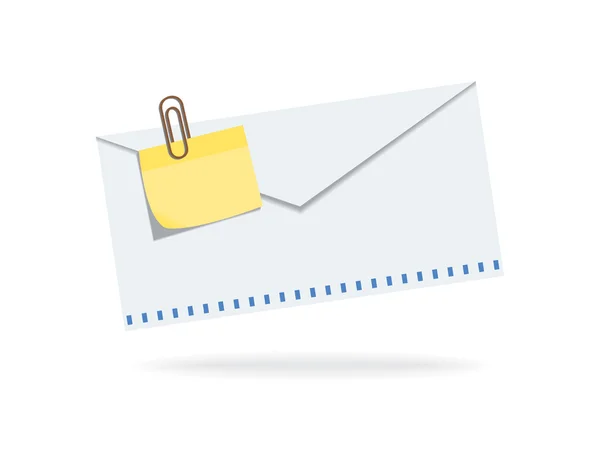 Brief met een sticker notitie — Stockvector