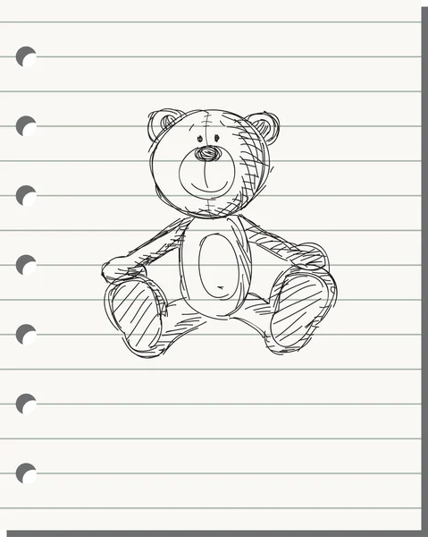 Ručně kreslený medvěd — Stockový vektor