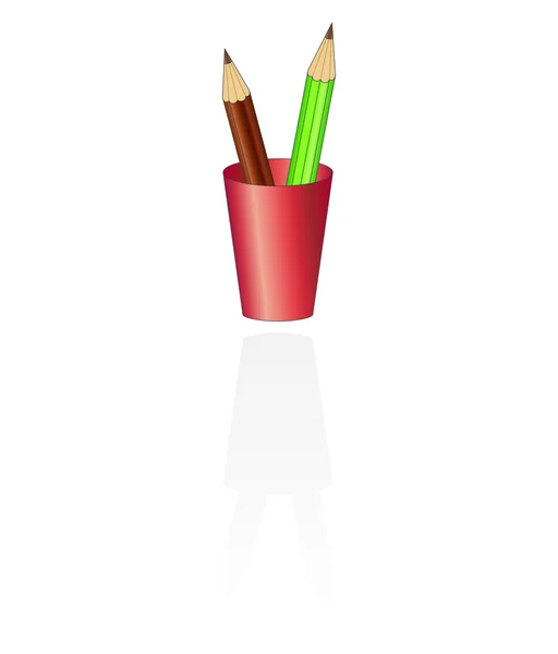 Pencils in a glass — Stock Vector