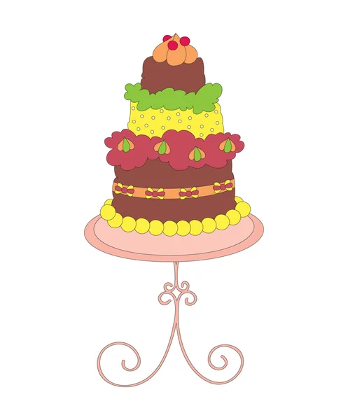 Цветной торт — стоковый вектор