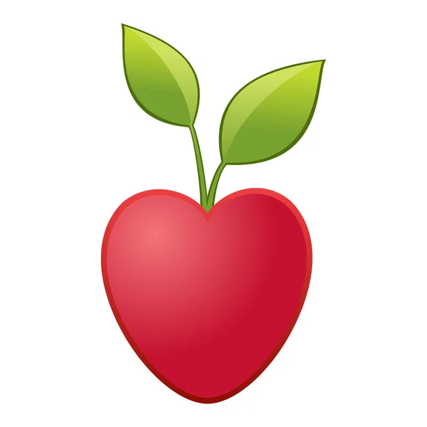 Heart with leaves — Stock Vector
