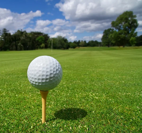 Golf ball op de tee — Stockfoto