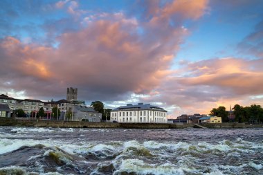 Limerick city at sunset clipart