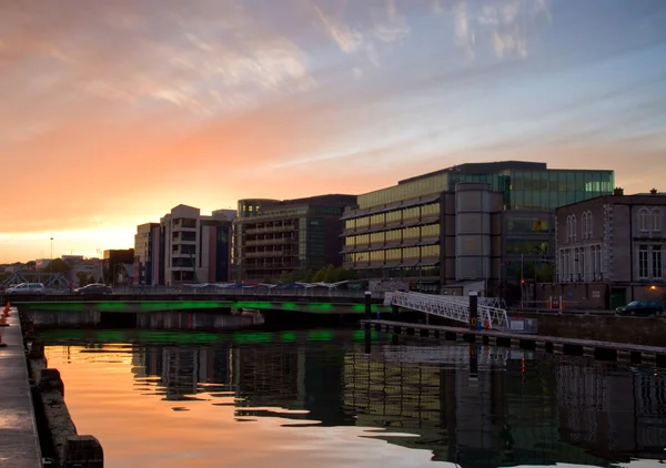 Cork city scenery at sunset — Stock Photo, Image