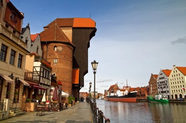 Gdansk 'ta eski vinç — Stok fotoğraf