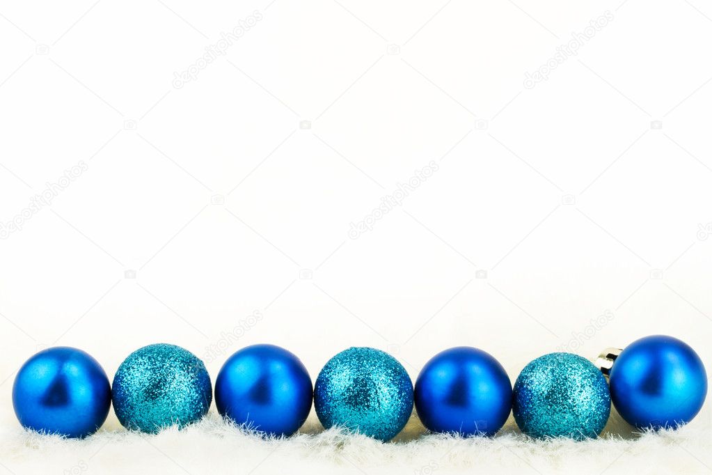 Blue christmas baubles