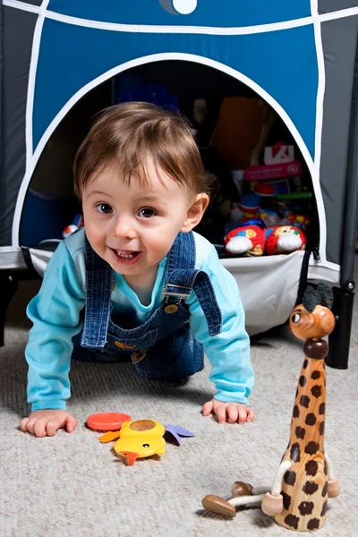 Baby boy playing with a toy — Stock Photo, Image