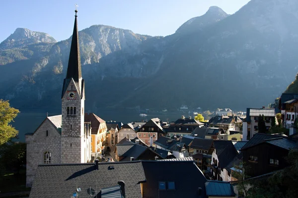 ハルシュタット オーストリアを参照してください ハルシュタットの村は文化遺産のユネスコ世界遺産です — ストック写真