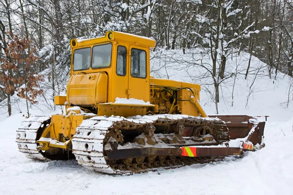 Bulldozer in winter — Stock Photo, Image