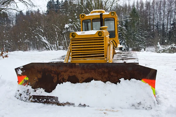 Bulldozer no inverno — Fotografia de Stock