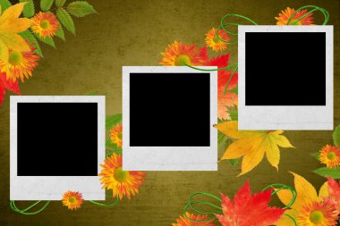 Autumn background with yellow leaves clipart