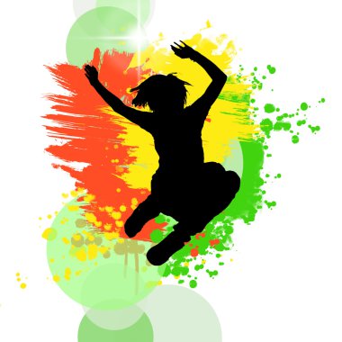 Jumping silhouette clipart