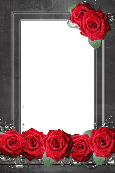 Frame met rozen — Stockfoto