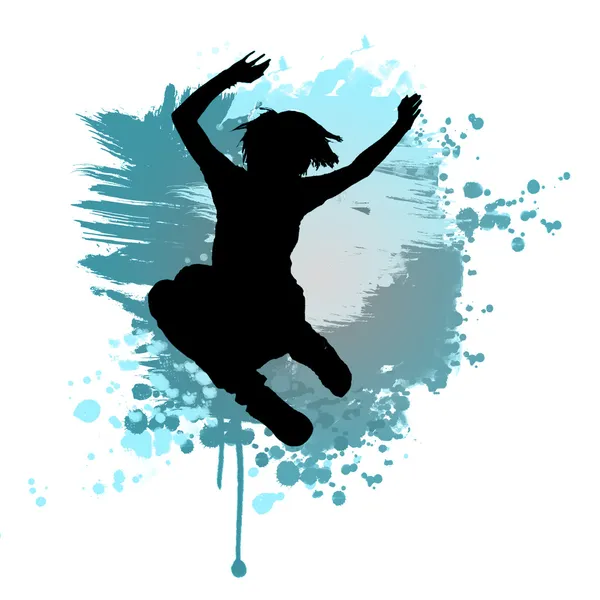 Jumping silhouette — Stock Photo, Image