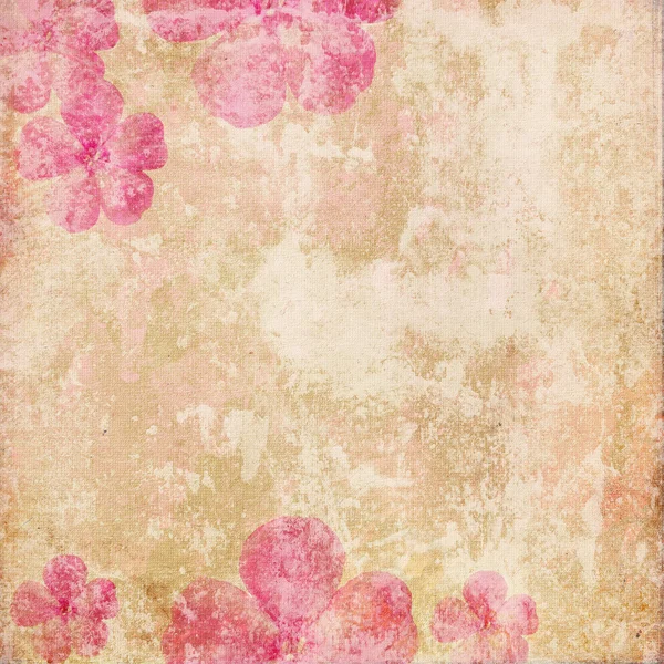Abstrakt grunge bakgrund med blommor — Stockfoto