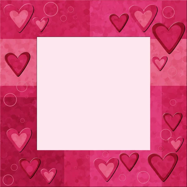 Ροζ πλαίσιο με καρδιές — Φωτογραφία Αρχείου