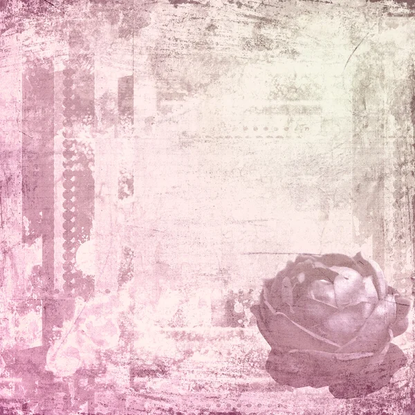 Imagens compostas de rosas e texturas grunhidas em rosa — Fotografia de Stock