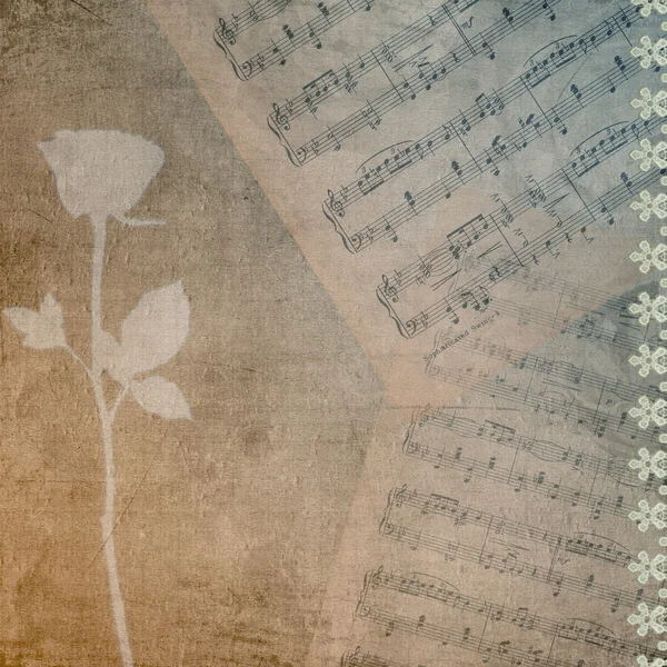 Ρομαντικό φόντο σε στυλ ρετρό με Σκιαγραφία του rose και m — Φωτογραφία Αρχείου
