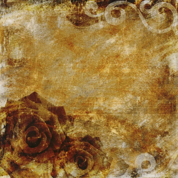 Винтажный цветочный фон с розой — стоковое фото