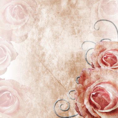 Grunge Beautiful Roses Background ( 1 of set) clipart