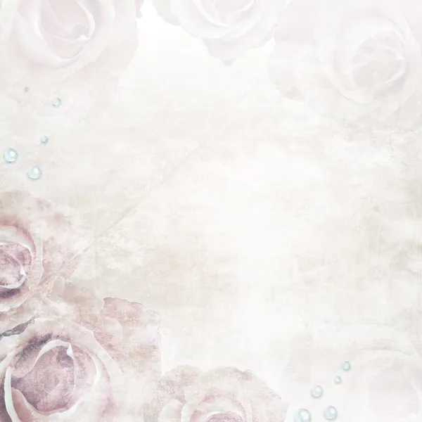 Grunge 美丽的玫瑰婚礼背景 (1 套) — 图库照片