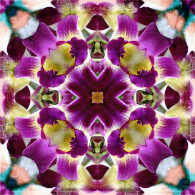 Abstract background, kaleidoscope of flowers clipart