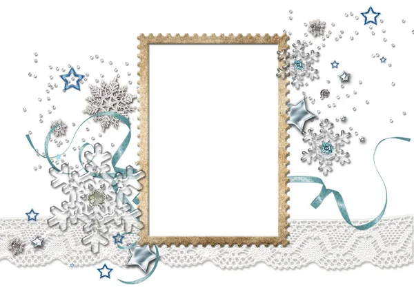 Christmas background with frame — Stock Photo, Image