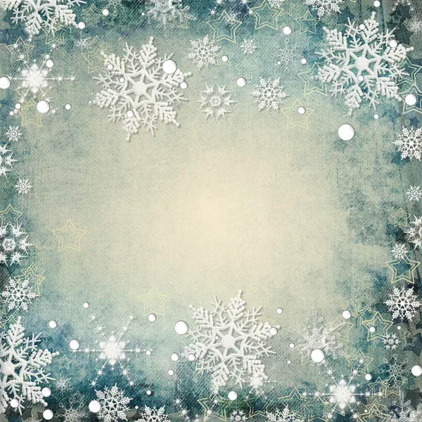 Abstract winter achtergrond met sneeuwvlokken en plaats voor tekst — Stockfoto