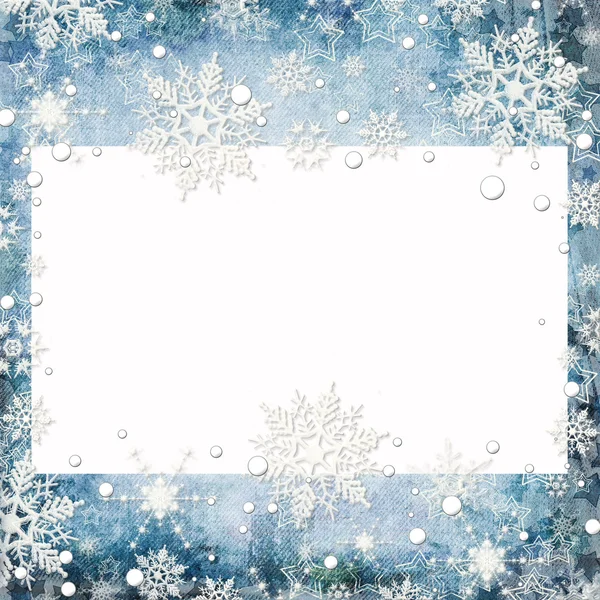 Fundo de inverno abstrato com flocos de neve e lugar para texto — Fotografia de Stock