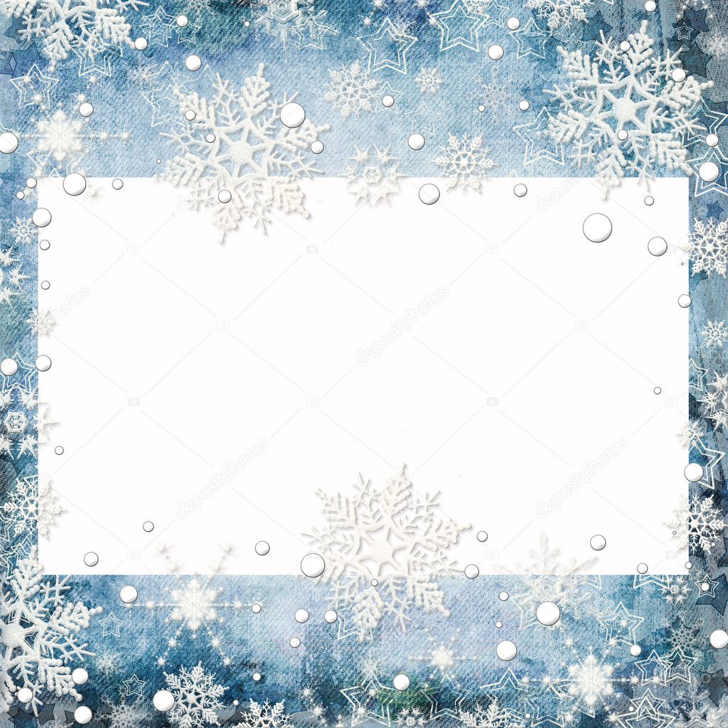 Abstract winter background with snowflakes and place for text