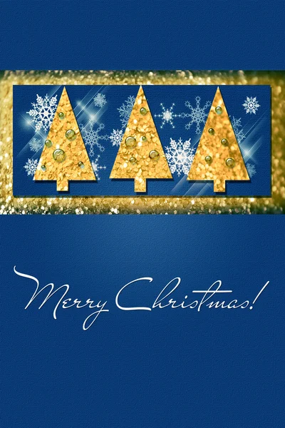 Kék karácsonyi kártya — Stock Fotó