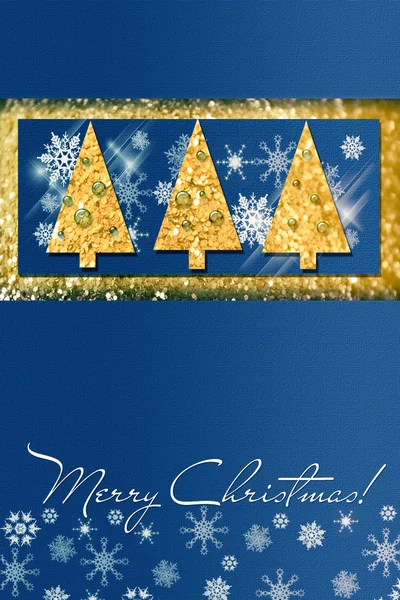 Μπλε Χριστουγεννιάτικη κάρτα — Φωτογραφία Αρχείου