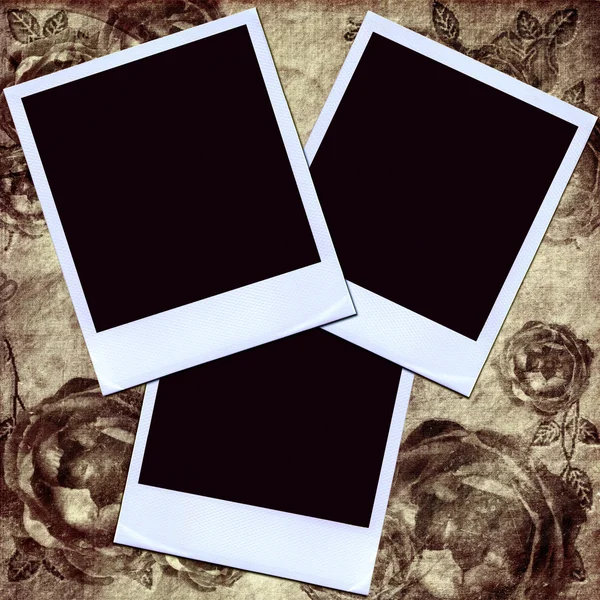 Group of empty polaroids on grunge background — Stock Photo, Image