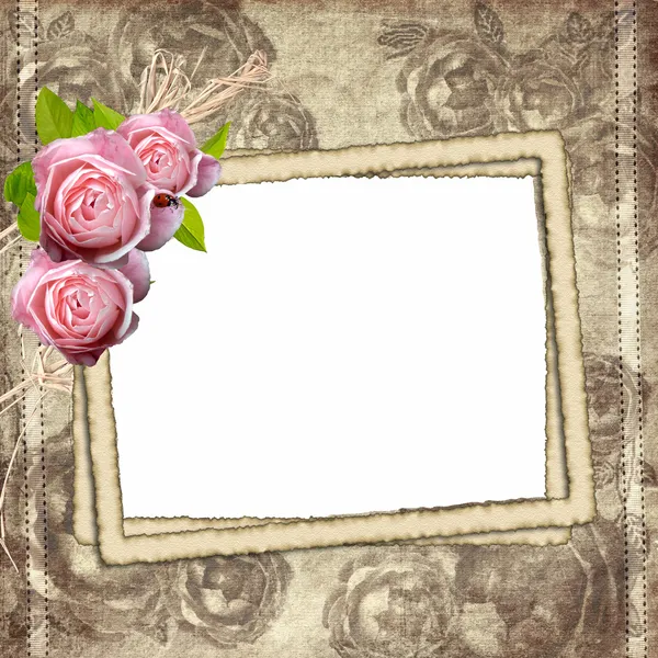 Vintage background with frame for photo — Stock Photo, Image