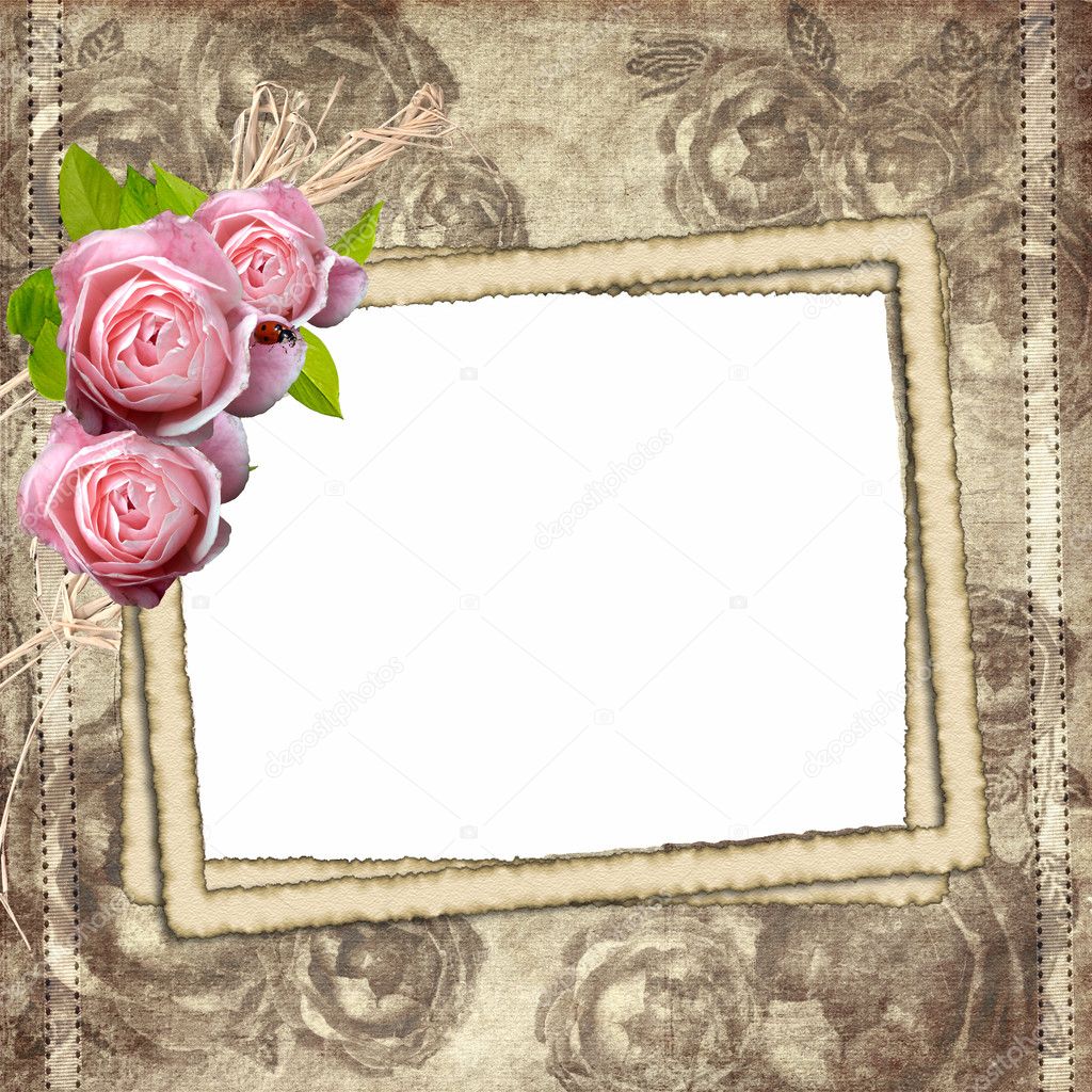 Vintage background with frame for photo