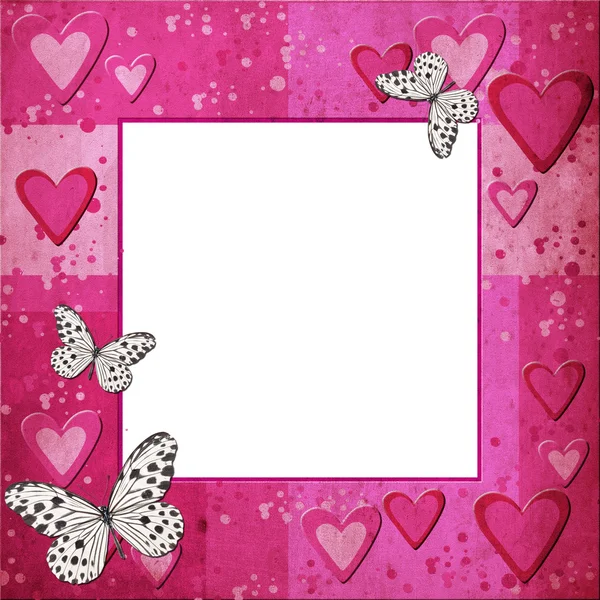 Pink frame with hearts — Stock Photo © o_april #4663152