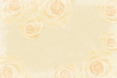 Grunge beige background with roses clipart