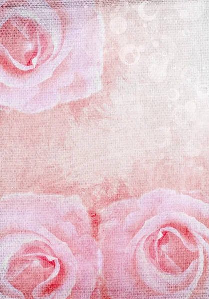 Grunge rosa bakgrund med ros — Stockfoto
